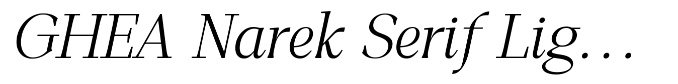 GHEA Narek Serif Light Italic